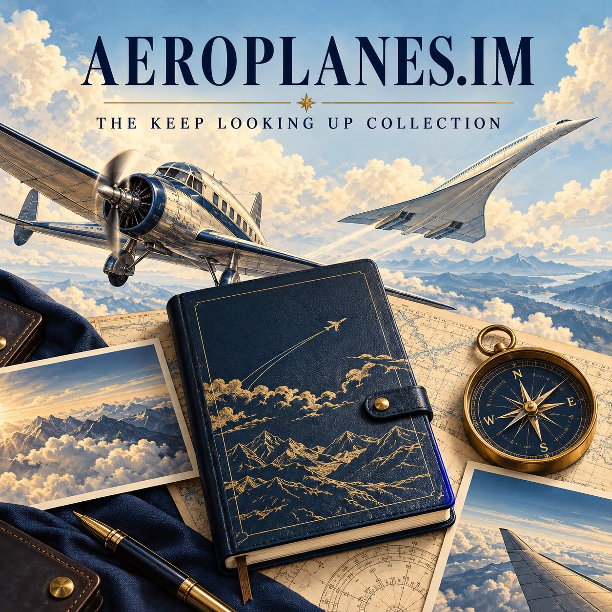The Keep Looking Up aviation collection artwork